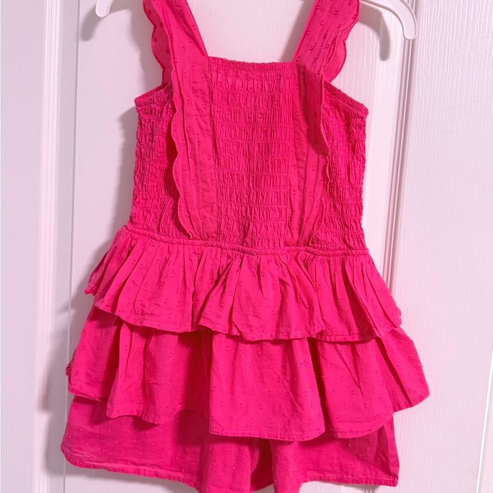 BCBGirls Bright Pink Layered Kids Romper